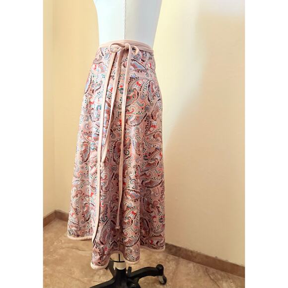 70s VTG Reversible Wrap Skirt Boho Paisley A-Line Midi Women’s S M L - Picture 6 of 9